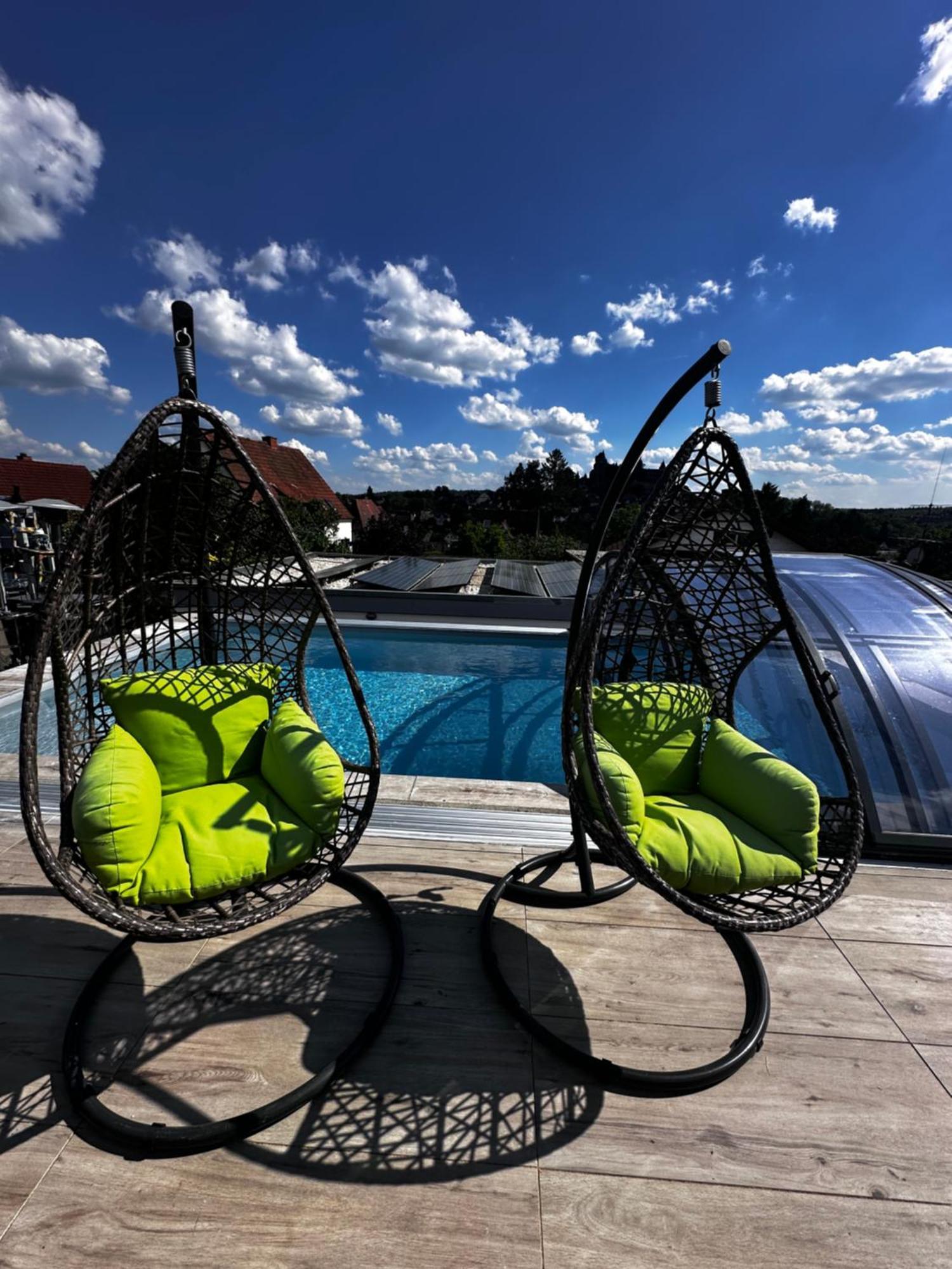 Ferienwohnung Schlossblick - 4 Sterne Sauna Pool Whirlpool Exklusiv Braunfels Eksteriør bilde